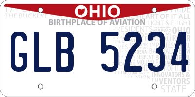 OH license plate GLB5234