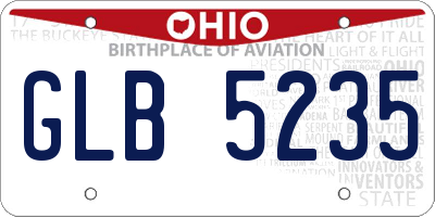 OH license plate GLB5235