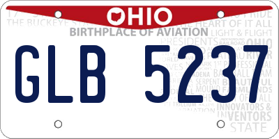 OH license plate GLB5237
