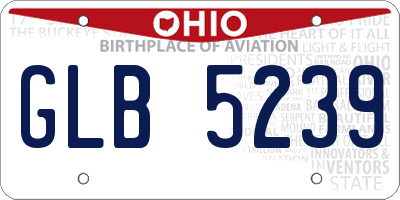 OH license plate GLB5239