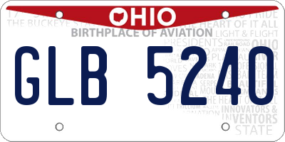 OH license plate GLB5240