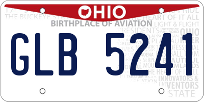 OH license plate GLB5241
