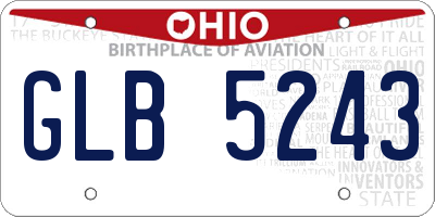 OH license plate GLB5243