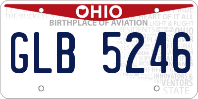 OH license plate GLB5246