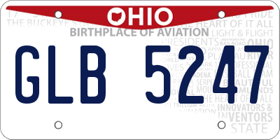OH license plate GLB5247