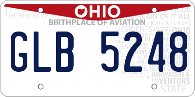 OH license plate GLB5248