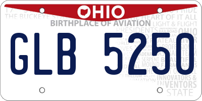 OH license plate GLB5250
