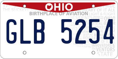 OH license plate GLB5254