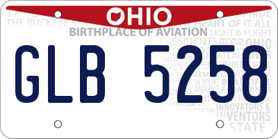 OH license plate GLB5258