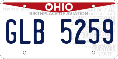 OH license plate GLB5259