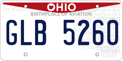 OH license plate GLB5260