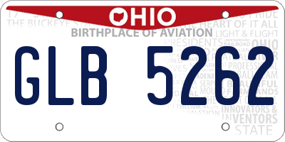 OH license plate GLB5262