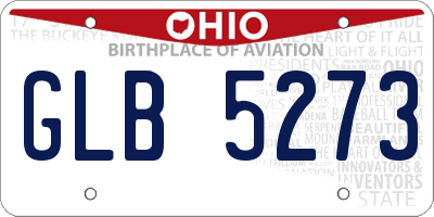 OH license plate GLB5273