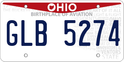 OH license plate GLB5274