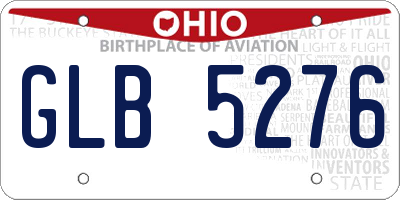 OH license plate GLB5276