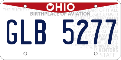 OH license plate GLB5277