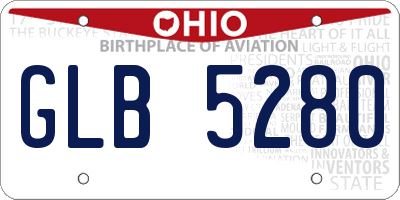 OH license plate GLB5280