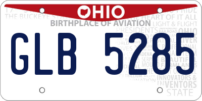 OH license plate GLB5285