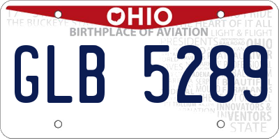 OH license plate GLB5289