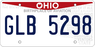 OH license plate GLB5298