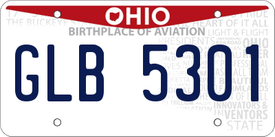 OH license plate GLB5301