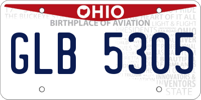 OH license plate GLB5305