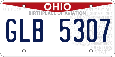 OH license plate GLB5307