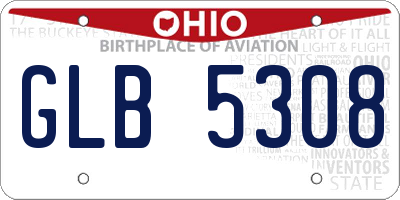 OH license plate GLB5308