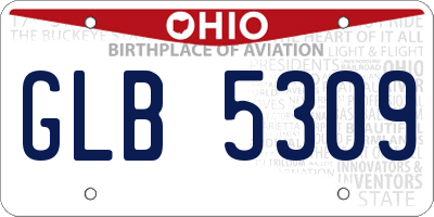 OH license plate GLB5309