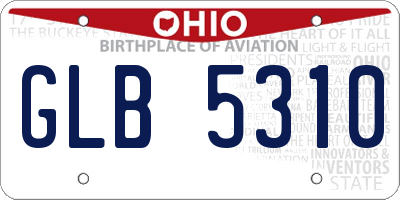 OH license plate GLB5310