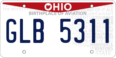 OH license plate GLB5311
