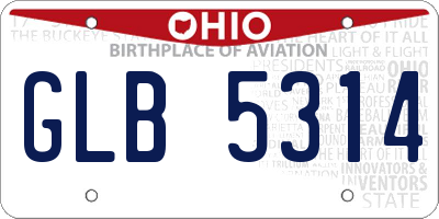 OH license plate GLB5314