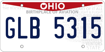 OH license plate GLB5315