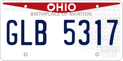 OH license plate GLB5317