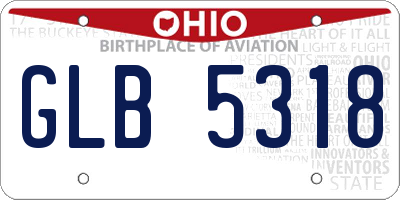 OH license plate GLB5318