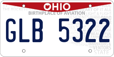 OH license plate GLB5322