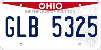 OH license plate GLB5325