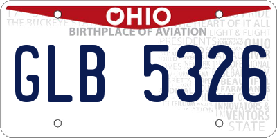 OH license plate GLB5326
