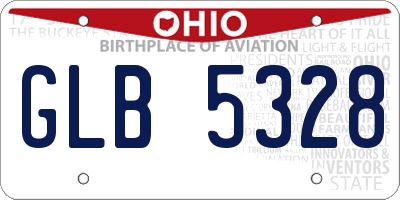 OH license plate GLB5328