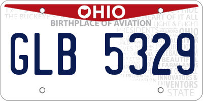 OH license plate GLB5329