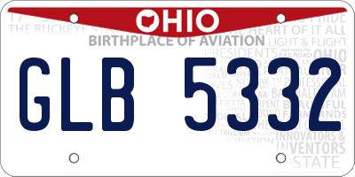 OH license plate GLB5332