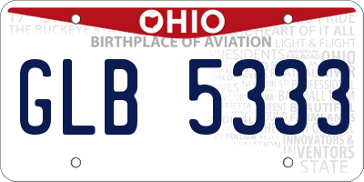 OH license plate GLB5333