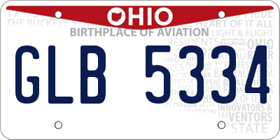 OH license plate GLB5334