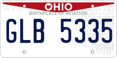 OH license plate GLB5335
