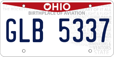 OH license plate GLB5337