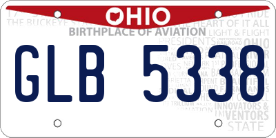 OH license plate GLB5338