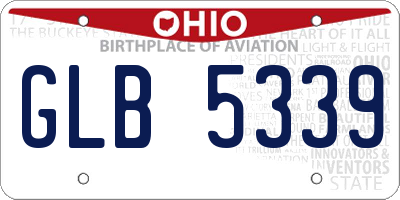 OH license plate GLB5339