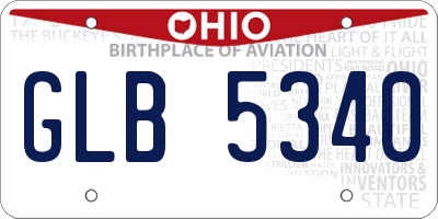 OH license plate GLB5340