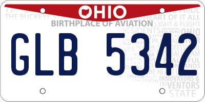 OH license plate GLB5342