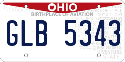 OH license plate GLB5343